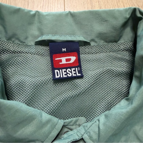 Vintage Diesel Nylon Coach Jacket Polyester Lined Mens Medium Green Y2K 90s Rare - Picture 4 of 11
